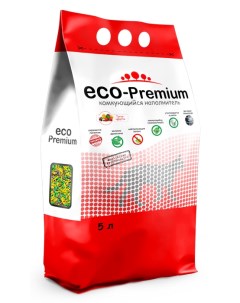 Комкующийся наполнитель ECO Premium Тутти фрутти древесный 1 9 кг 5 л Eco-premium
