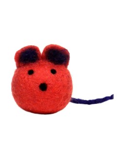 Игрушка из шерсти для кошек и собак Мышка RED 6 см Livezoo