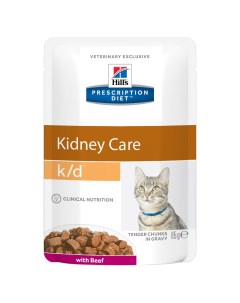 Влажный корм для кошек Prescription Diet Kidney Care k d говядина 85г Hill`s