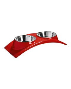 Двойная миска для собак Super Design металл красный серебристый 2 шт по 0 16 л Superdesign