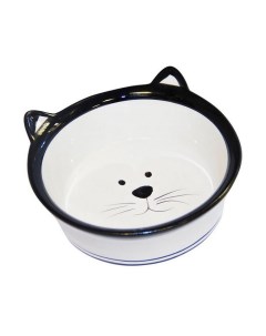 Одинарная миска для кошек керамика белый черный 0 24 л Major