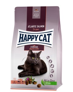 Сухой корм для кошек Sterilised Adult лосось 4кг Happy cat
