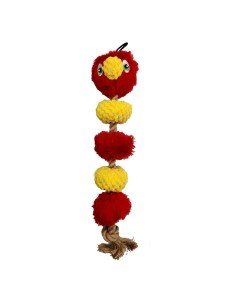 Игрушка для собак Long с мячиками и пищалкой 30 см красно желтый Chomper