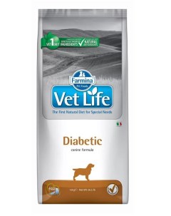 Сухой корм для собак Vet Life Diabetic при диабете курица 12кг Farmina