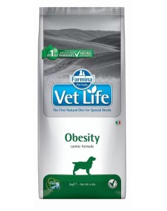 Сухой корм для собак Vet Life Obesity при диабете курица 2кг Farmina