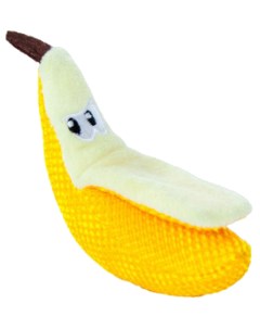 Жевательная игрушка для кошек Dental Банан мята текстиль белый желтый 13 см Petstages