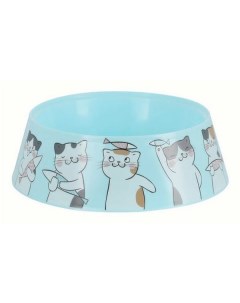 Одинарная миска для кошек пластик голубой 0 3 л Adel pet