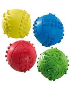 Апорт для собак мячик резиновый зеленый желтый красный синий длина 6 см Ferplast