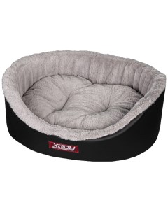 Лежак для собак и кошек Премиум 1 экокожа серый 42 х 35 х 16 см Xody