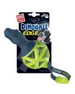 Мягкая игрушка для собак Динобол Т рекс черный зеленый длина 8 см Gigwi