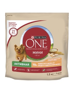 Сухой корм для собак Мини при активном образе жизни курица рис 1 5 кг Purina one