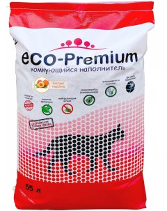 Комкующийся наполнитель Eco Premium Персик древесный 55 л 20 2 кг Eco-premium