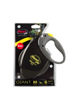 Поводок рулетка для собак Giant Neon M черный Flexi