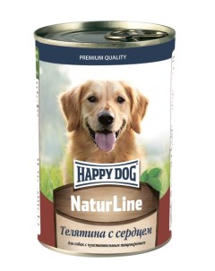 Консервы для собак NaturLine с телятиной и сердцем 20шт по 400г Happy dog