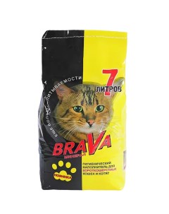 Впитывающий наполнитель для короткошерстных кошек минеральный 3 7 кг Brava