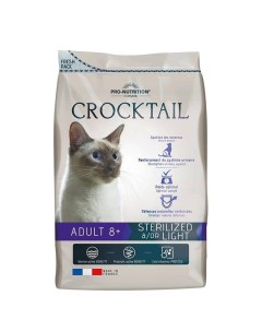 Сухой корм для кошек Crocktail Adult STERILIZED 8 для пожилых утка рыба 10кг Flatazor