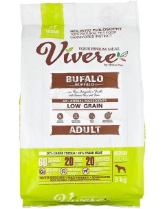 Сухой корм для собак Adult Medium для средних пород буйвол 3кг Vivere