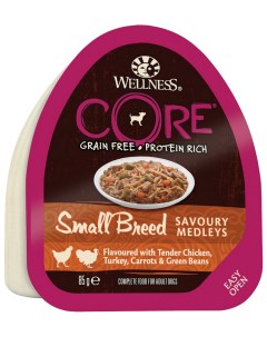 Консервы для собак Small Breed Savoury Medleys с курицей и индейкой 85 г Wellness core