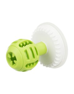 Игрушка для лакомств для собак мячик на подставке белый зеленый 13 см Trixie