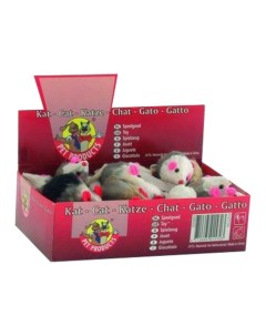 Мягкая игрушка для кошек Мышь погремушка в ассортименте 5 см 24 шт Beeztees