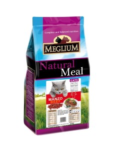 Сухой корм для кошек Adult говядина 15кг Meglium