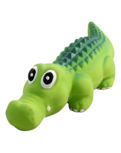 Игрушка пищалка для собак Крокодильчик из латекса зеленый 20 см Триол