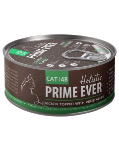 Консервы для кошек 4B цыпленок овощи 24шт по 80г Prime ever