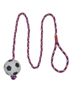Грейфер для собак Мяч футбольный на веревке разноцветный 6х100 см Trixie