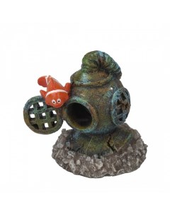 Декорация для аквариума Рыбка Немо на шлеме зелёный Aqua della