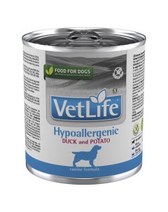 Консервы для собак Vet Life Hypoallergenic утка картофель 300г Farmina