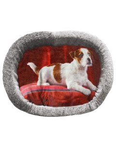 Лежак для собак дизайн 6 принт 40 овальный 67 х 49 х 16 см Perseiline