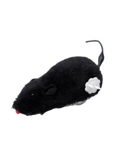 Игрушка Мышь заводная меховая 12 см чёрная Пижон