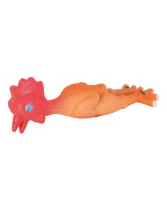 Игрушка пищалка для собак Курица из латекса красный оранжевый 15 см Trixie