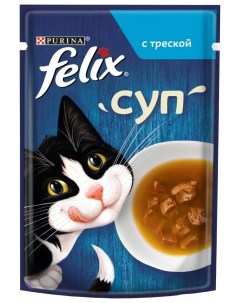 Влажный корм для кошек Суп с треской в соусе 36 шт по 48 г Felix