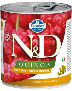 Консервы для собак Quinoa Skin Coat перепел фрукты 6шт по 285г Farmina