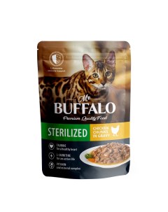 Влажный корм для кошек Sterilized цыпленок в соусе 85г Mr.buffalo