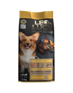 Сухой корм для собак для пожилых холистик с уткой тыквой и биодобавками 1 6кг Leo&lucy