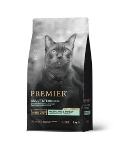 Сухой корм для кошек для стерилизованных ягненок с индейкой 2 кг Premier