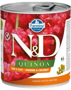 Консервы для собак Quinoa Skin Coat сельдь фрукты 6шт по 285г Farmina