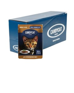 Влажный корм для кошек для стерилизованных кошек печень в соусе 85г Candycat