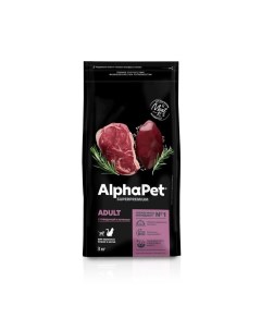 Сухой корм для кошек Superpremium говядина и печень 3 кг Alphapet