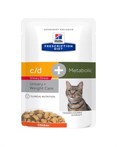 Корм влажный Prescription Diet c d Multicare Stress Metabolic с курицей 85 г Hill`s