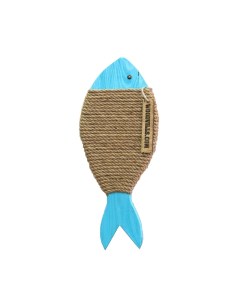 Когтеточка Рыба лещ настенная джутовая голубая 43х18 см Woodvills