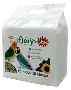 Сухой корм для средних попугаев PARROCCHETTI AFRICAN 2шт по 3 2кг Fiory