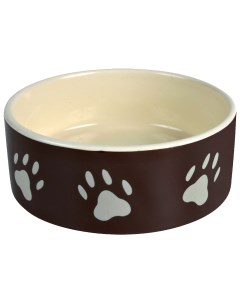 Одинарная миска для кошек и собак керамика бежевый коричневый 1 4 л Trixie