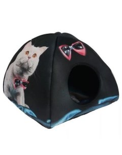 Домик для кошек Дизайн Вигвам Кот с бабочкой разноцветный 40x40x39см Perseiline