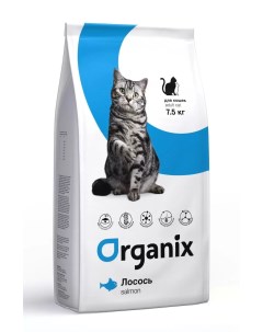Сухой корм для кошек Adult Cat для чувствительного пищеварения лосось 7 5кг Organix