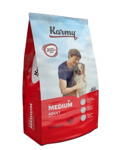 Сухой корм для собак Medium Adult индейка для средних пород 2кг Karmy