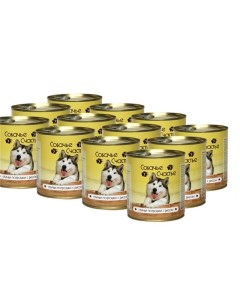 Консервы для собак Птичьи потрошки с рисом 12 шт по 750 г Собачье счастье