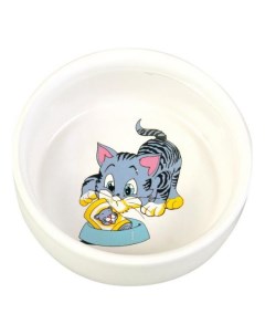 Одинарная миска для кошек керамика 0 3 л в ассортименте Trixie